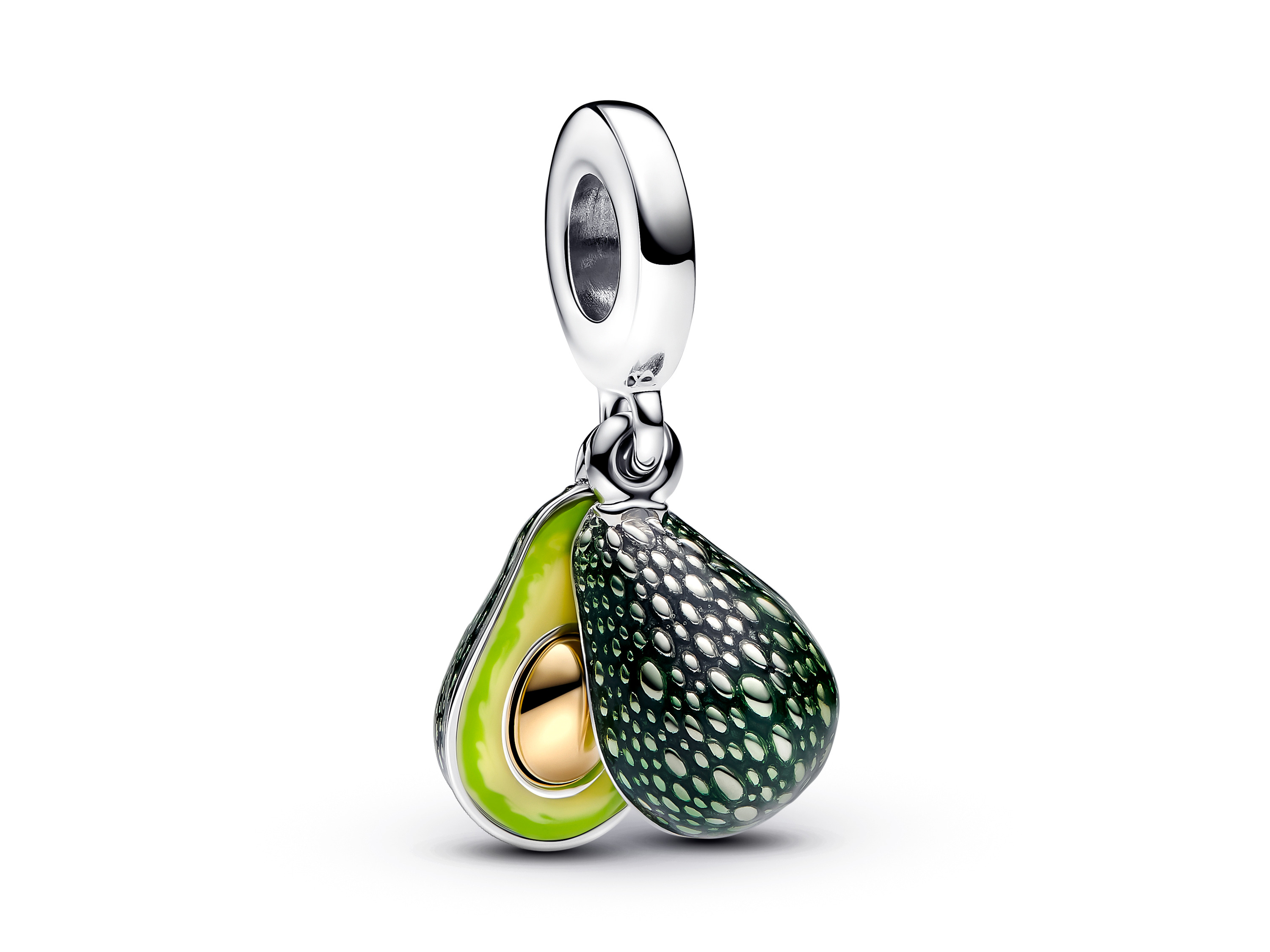 Pandora 763405C01 Avocado Charm - Sterling Silber & Gelbgold vergoldet - Emaille