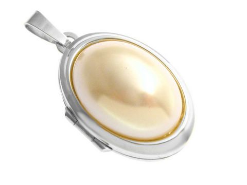 Mabe Perle synthetisch - Cabochon - Weißgold 585 Medaillon