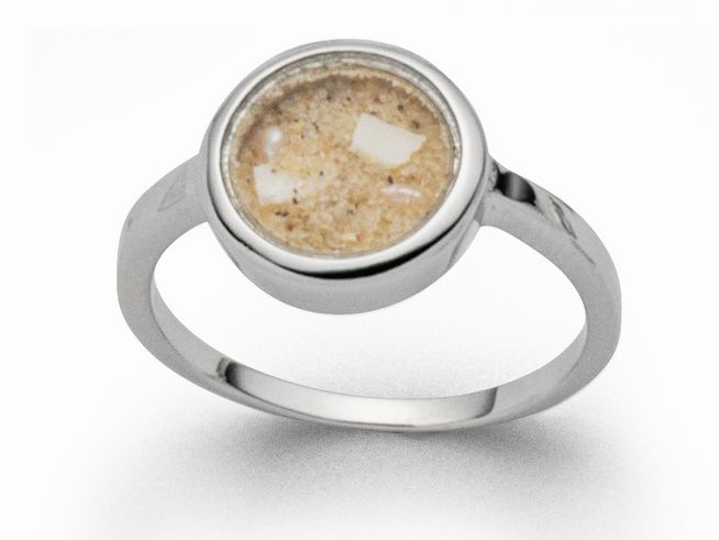 DUR Schmuck R4678.54 - Sterling Silber Ring Sandsturm - Strandsand + Muschel - Gr. 54