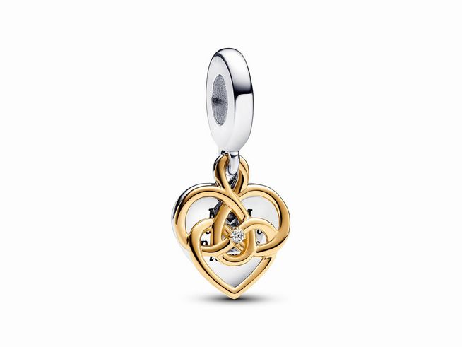 Pandora 763237C01 Mama doppelter Charm-Anhänger Silber & Vergoldung - Lab-Grown Diamant