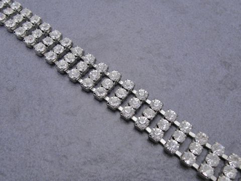 Strass Armband - luxuriös - weiß - Strassschmuck - 17,5 cm