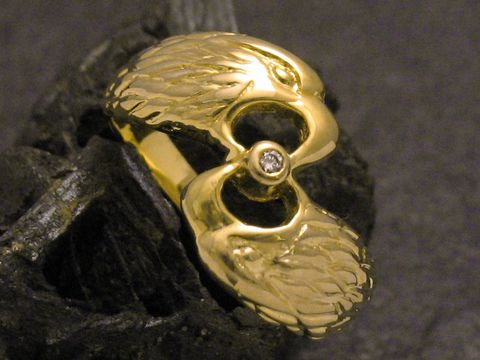 Goldring - Zwei Adler - Gold 333 - Brillant - Gr. 64