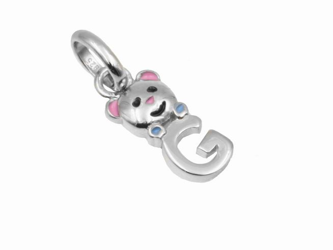 Anhänger Teddy Buchstabe G - 925 Sterling Silber - poliert - rhodiniert