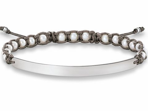 Thomas Sabo LBA0053-170-14-L21v Love Bridge Armband 15-21cm Silber - Zuchtperle - Nylon weiß