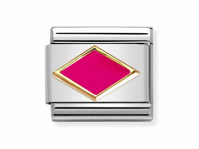 Nomination 030285 52 CLASSIC SYMBOLE - Edelstahl - Emaille & Gold 750 - Raute - Magenta