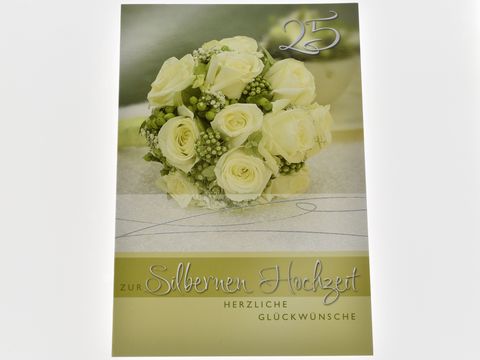 Hochzeitskarte - Weißer Rosenstrauß