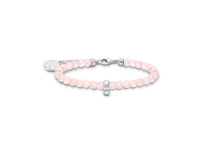 Thomas Sabo A2141-067-9-L19v Armband - CLUB Rosenquarz - Silber & Emaille & Rosenquarz - Rosa-Pink - 16 bis 19 cm