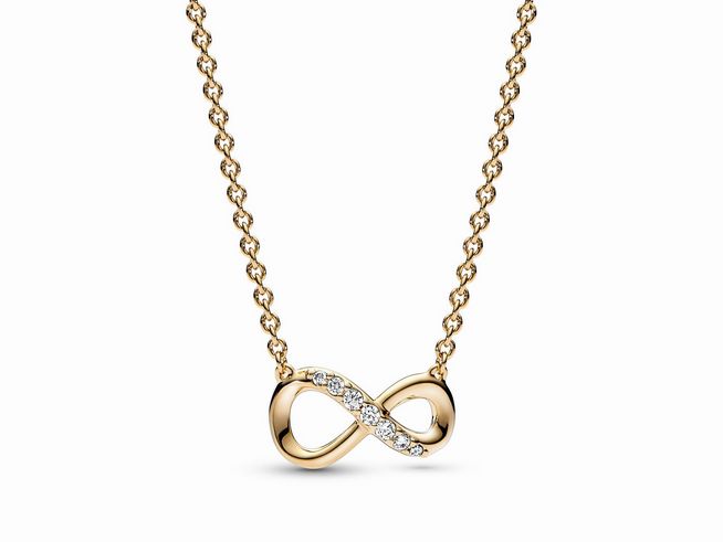 Pandora 368821C01-50 Funkelndes Unendlichkeits-Collier - 50 cm - Gelbgold Vergoldung