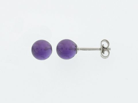 Silber Ohrringe - Kugel - Silber - zeitlos - Amethyst - Stecker