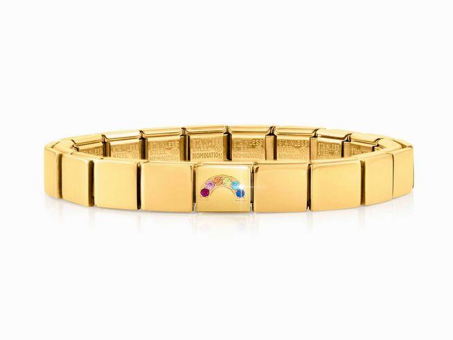 Nomination Classic GLAM Armband Edelstahl Gelbgold - 239103 04 - Regenbogen