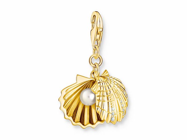 Thomas Sabo charm 1893-445-14 Muschel - Sterling Silber - vergoldet Gelbgold - Zuchtperle - Zirkonia