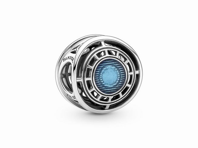 Pandora Marvel The Avengers Iron Man Arc Reactor Charm - 790788C01 - Silber - Emaille - Blau