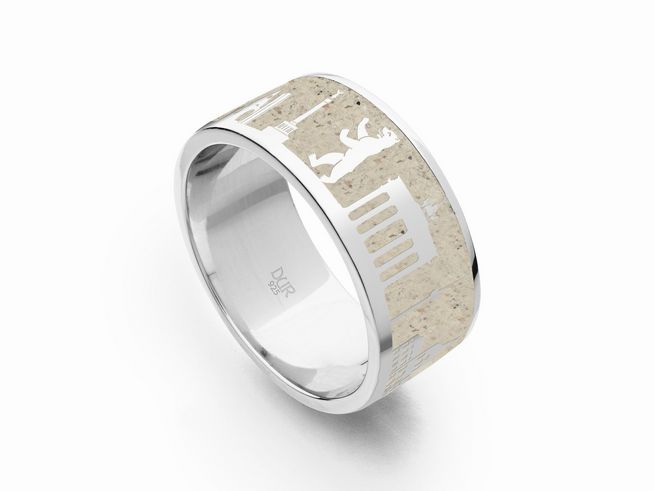 DUR Ring Berliner Mauer Sand - R5425.54 - Sterling Silber - Gr. 54