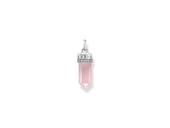 Thomas Sabo PE955-640-9 Anhänger - Kristall - aus Rosenquarz - Silber gesch. & synth. Korund & Zirkonia - Rosa-Pink