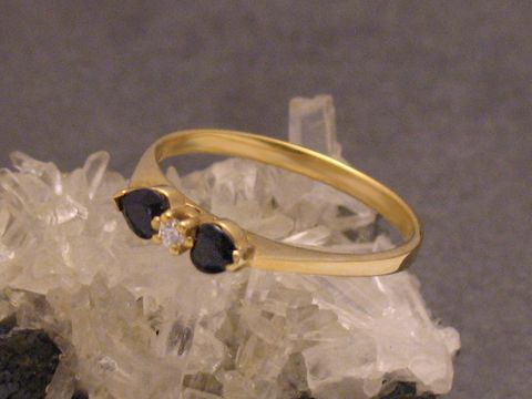 Goldring entzückend - Gold - Safir + Zirkonia Gr 54