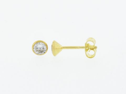 Gold Ohrringe - Kelch - 333 Gold - 4,3 mm - Zirkonia - Stecker