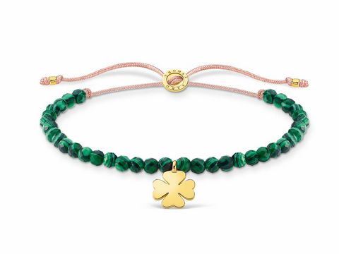 Thomas Sabo Charming Collection - Mix & Match - A1983-140-6-L20v - Kleeblatt Armband 13-20 cm - Gelbgold - Grün