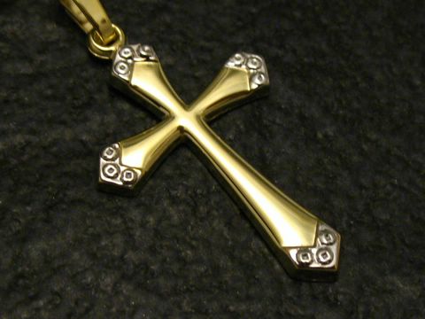 Gold Anhänger Kreuz - bicolor - Gold 333