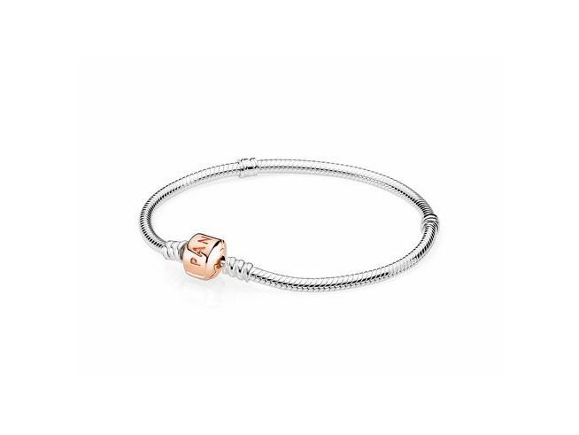 Pandora 580702-16 - Schlangen-Gliederarmband - Sterling Silber mit Roségold Vergoldung - 16 cm