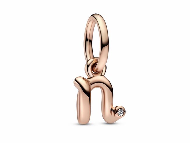 Pandora Charm 782475C01 - Buchstabe N - Roségold Vergoldung - Zirkonia