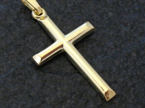 Klassisches schlichtes Goldkreuz in Gold 750