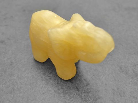 Elefant - plastisch - Achat - gelb stehend - Steinfigur - Glücksbringer