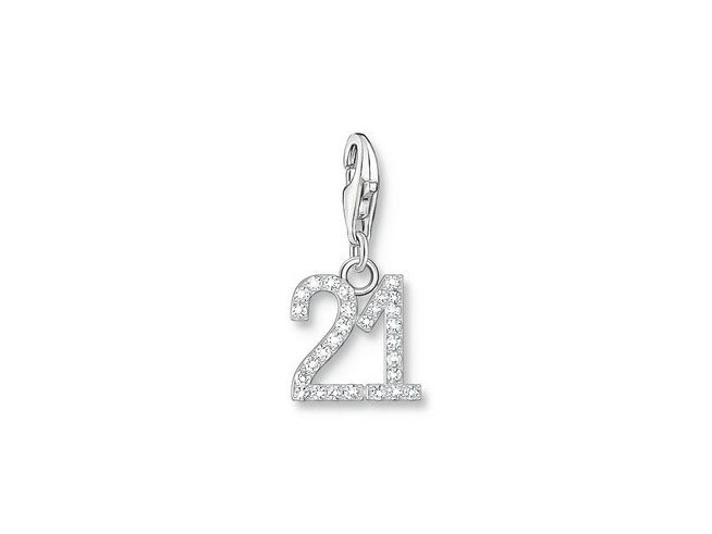 Thomas Sabo 2135-051-21 Charm-Anhänger - Zahl 21 - Silber & Zirkonia