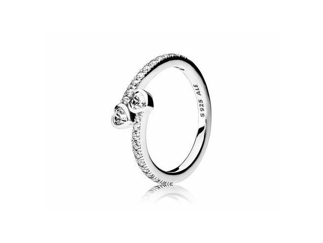 Pandora 191023CZ-48 - Two Sparkling Hearts Ring - Sterling Silber - Zirkonia - Gr. 48