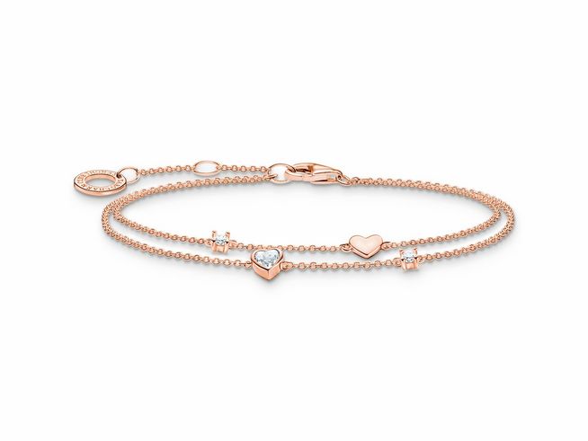 Thomas Sabo Armband A2057-416-14-L19V Sterling Silber - vergoldet Roségold - Zirkonia - 19 cm verstellbar