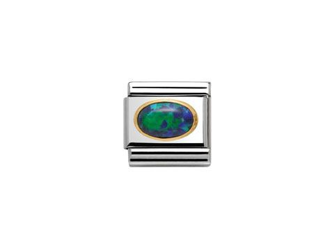 Nomination - Classic - Opal grün-blau - Steine - 030502 26