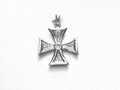 925 Sterling Silber Anhänger Kreuz mit echtem Zirkonia