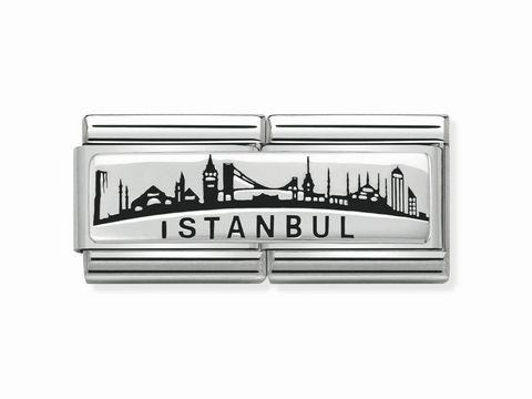 Nomination 330790 03 - Composable DOUBLE Classic - Edelstahl + Silber - Skyline von Istanbul