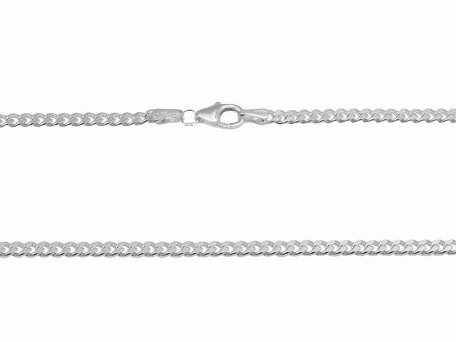 Silberkette 925 Sterling Silber im Panzermuster mit einer Länge von 50cm und einer Stärke von 2,7mm, hergestellt von Juwelier Harnisch, ideal für stilvolle Akzente.