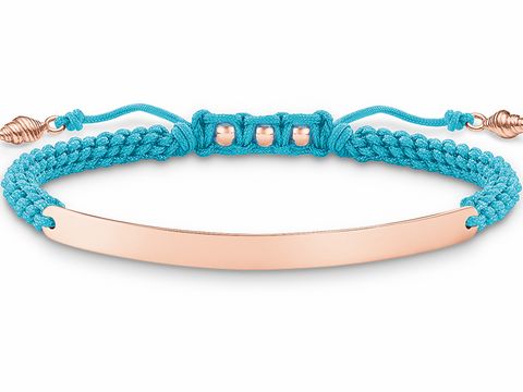 Thomas Sabo LBA0062-597-1-L21v Love Bridge Armband 15-21cm Silber verg. Roségold - Nylon blau