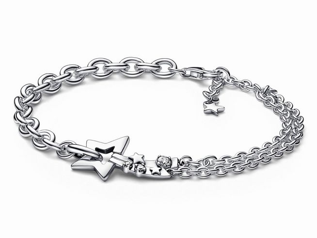 Pandora - Armband - Sternschnuppe Doppelkettenarmband - 592409C01-16 - Sterling Silber - Zirkonia - Klar - 16 cm