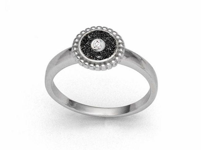 DUR Strandzauber 2.0 R5981.54 - Sterling Silber Ring - rhodiniert - Lavasand + Zirkonia Gr. 54