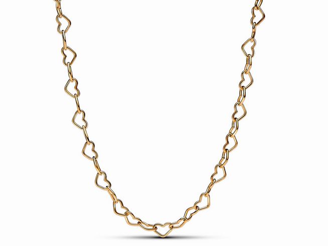 Pandora 363334C00-45 Verbundene Herzen Collier-Halskette - Gelbgold verg. - 45 cm