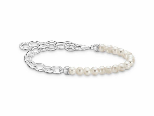 Thomas Sabo A2098-082-14-L17 Armband - Silber + Süßwasserzuchtperle - weiß - 14 - 17 cm