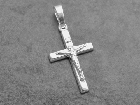 Silber Anhänger - Kreuz - mit Jesus - religiös