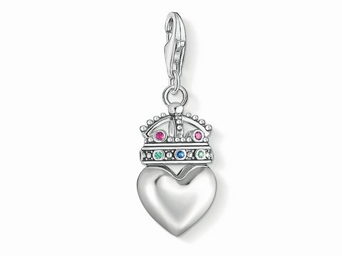 Thomas Sabo - 1544-498-7 - Charm-Anhänger Herz mit Krone - mehrfarbig