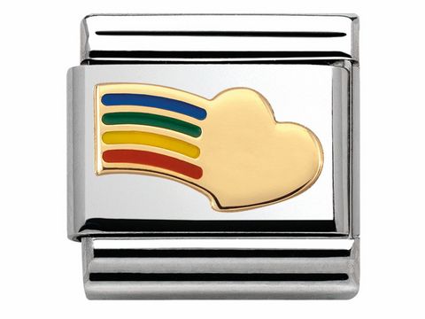 Nomination Classic - Herz Regenbogen - 030283 12 - Emaille