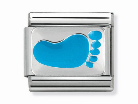 Nomination - 330281 11 - Classic - hellblau - Kinderfußabdruck - Silber