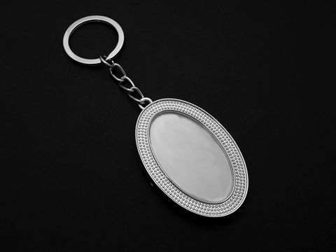 Schlüsselanhänger + Fotorahmen - Oval - Länge: 12 cm