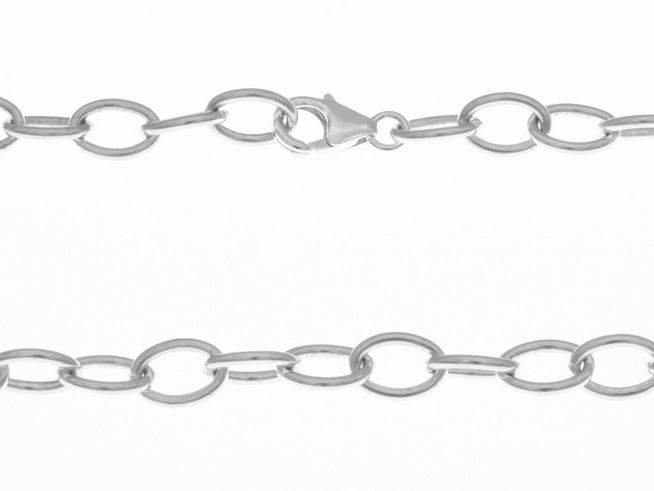 Silberkette - Sterling Silber - Rundankerkette - 6,2 x 1,3 mm - 50 cm