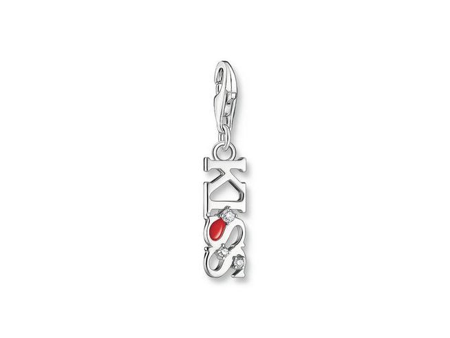 Thomas Sabo 2066-041-10 Charm-Anhänger - Kiss - Silber & Emaille & Zirkonia - Rot