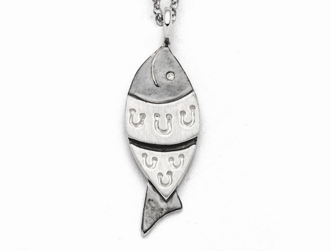 DUR Schmuck P3903 - Sterling Silber Anhänger Fisch -