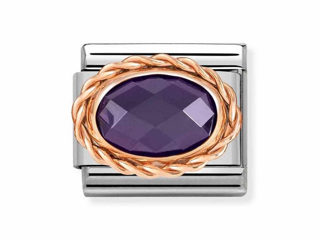 Nomination Classic 430603 01 - Edelstahl - Roségold charm - Zirkonia VIOLETT