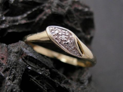 Gold Ring - verführerisch - Gold 585 bicolor - Diamant - Goldring - Gr. 48