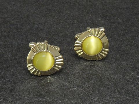 Manschettenknöpfe - GELB - DESIGN - 18,6 mm - goldfarben