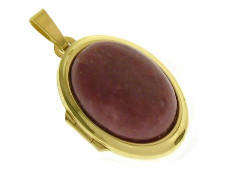 Rhodonit Medaillon - Cabochon - Gold 333